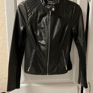 Express black leather jacket